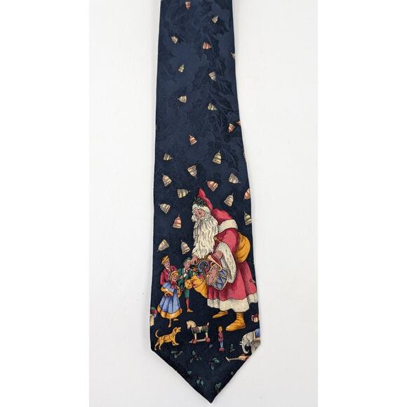 Robert Talbott Christmas Tie Santa Claus Toys Silk Italy USA Jacobson's Holiday - Picture 1 of 6